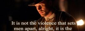 Tom Hardy as Forrest Bondurant in the movie, Lawless